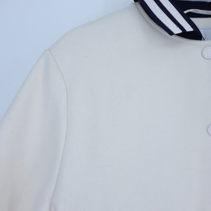 SERGIO TACCHINI Marisa Varsity Jacket Gardenia White Navy Wool Blend Women's S