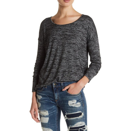 Rag & Bone/Jean Mia Knit Top Heathered Charcoal Gray Wrap Back Women's S