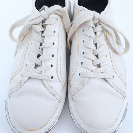 ALEXANDER WANG Pia Leather Sneakers White Low Top Lace Up Women's 38/US 8