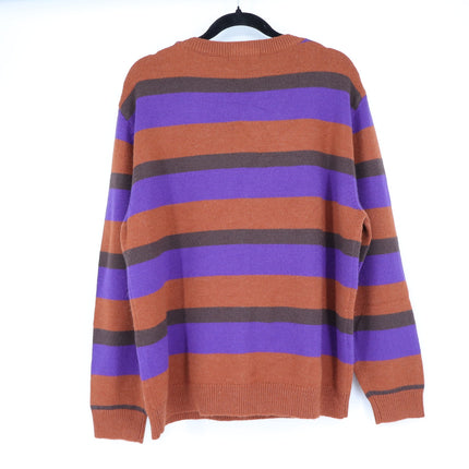 Daydreamer Sahara Stripe Pullover Sweater Purple Brown Long Sleeve Women's M