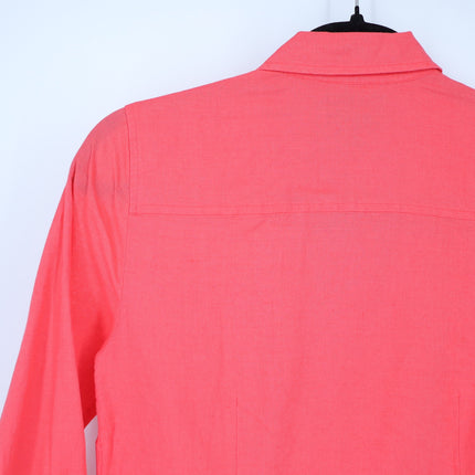 J. Crew Perfect Linen Button Up Shirt Melon Pink Long Sleeve Women's 00
