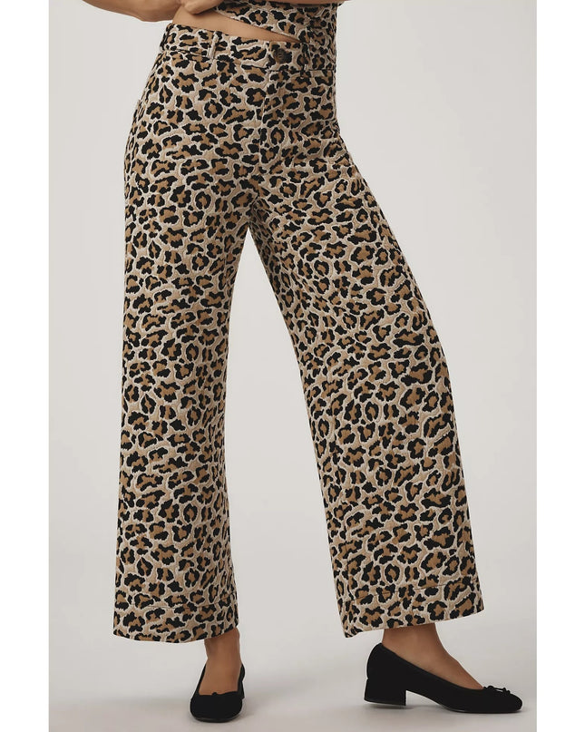 Maeve The Ettie Wide Leg Jeans Leopard Edition Crop High Rise Women's 25