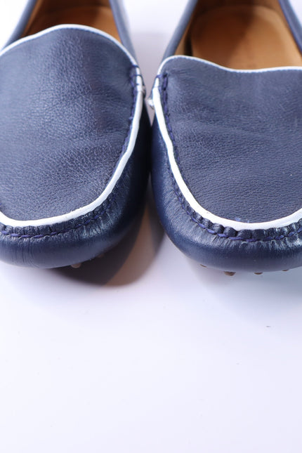 PATRICIA GREEN Jill Piped Driving Shoe Navy and White Women's 9M