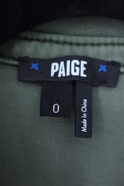 PAIGE Jaxsyn Denim Dress Vintage Ivy Green Belted Button Front Women's 0