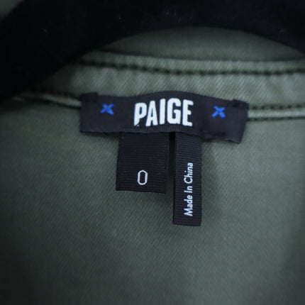 PAIGE Jaxsyn Denim Dress Vintage Ivy Green Belted Button Front Women's 0