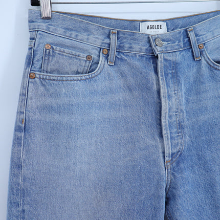 AGOLDE Riley Straight Cropped Jean Renewal Blue Light Wash High Rise Women's 31