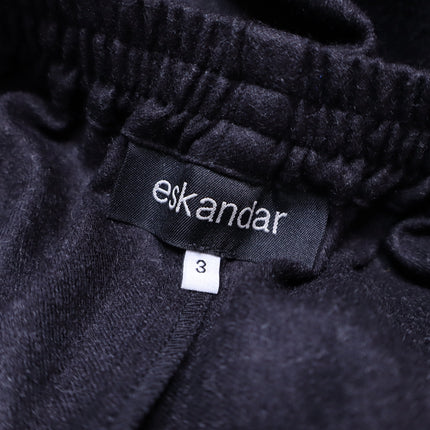 ESKANDAR Wool Wide Leg Trouser Black Lightweight Year Round Wool Womens 3/ US 16
