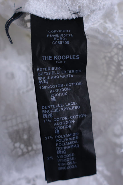 THE KOOPLES Ecru Lace Sweatshirt Zip Up Sport Hoodie Women's 1/US 4