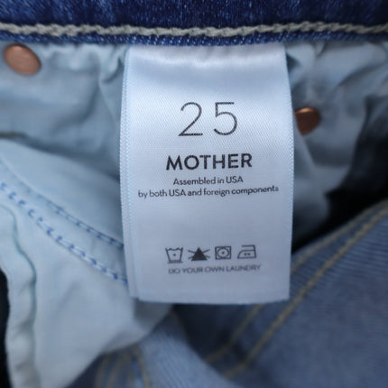 Mother The Dazzler Ankle Fray Jeans Blue Riding The Cliffside Women's 25