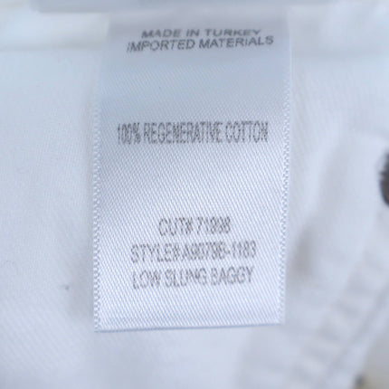 Agolde Low Slung Baggy Jeans Milkshake White Button Fly Straight Cut Women's 26