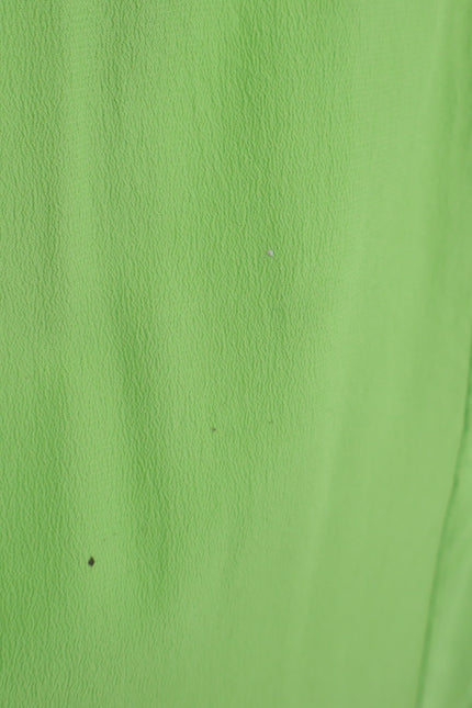 MEIMEIJ Lime Green Midi Dress Chiffon Button Front Midi Women's 42/US 6