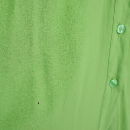 MEIMEIJ Lime Green Midi Dress Chiffon Button Front Midi Women's 42/US 6