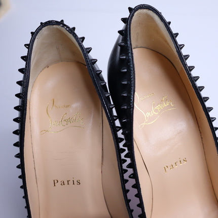 CHRISTIAN LOUBOUTIN Anjalina Givree Brushed Leather Pumps Black Women's 35.5