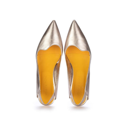 Mara Bini Naomi Luce Slingback Metallic Gold Pointed Toe Pump Women's 38/US 7.5