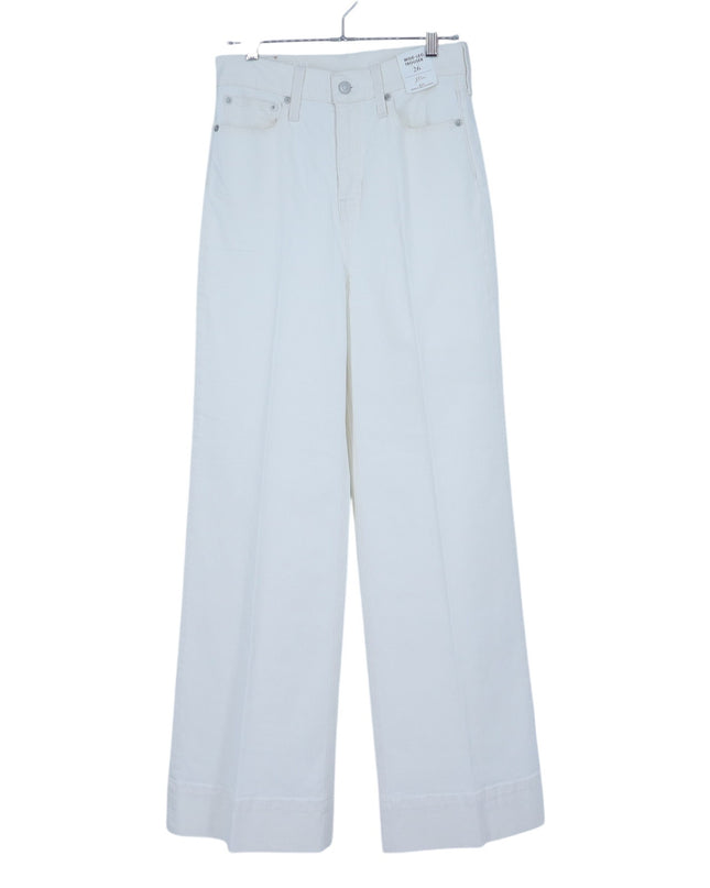 J. Crew 5-Pocket Wide Leg Trousers White NWT High Rise Denim Women's 26