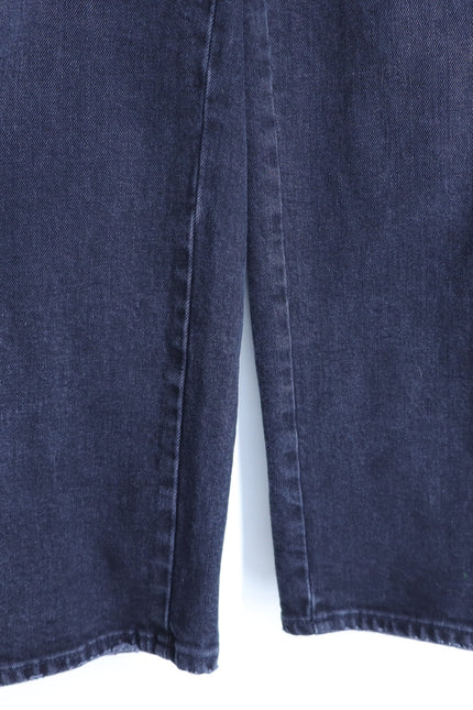 AMO Billie Jeans So Good Black High Rise Wide Leg Straight Cropped Women's 27