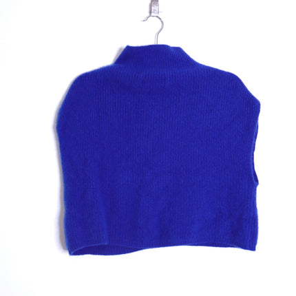 BY ANTHROPOLOGIE Oversized Ribbed Cashmere Sweater Vest Dark Blue Women's XS
