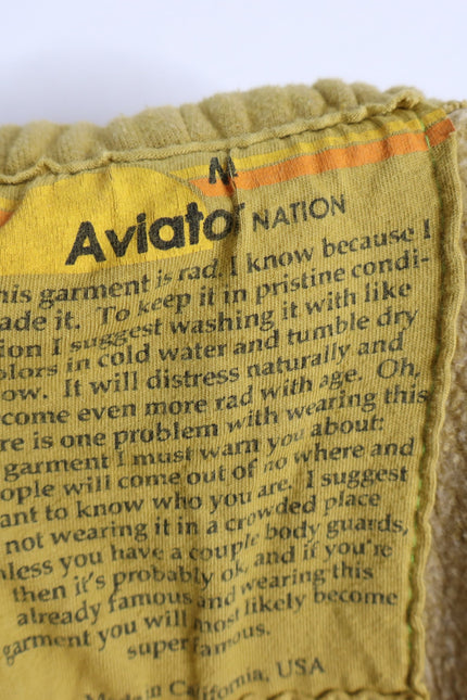 AVIATOR NATION Stripe Sweatpants Jogger Honey Mustard Pull On Women's M
