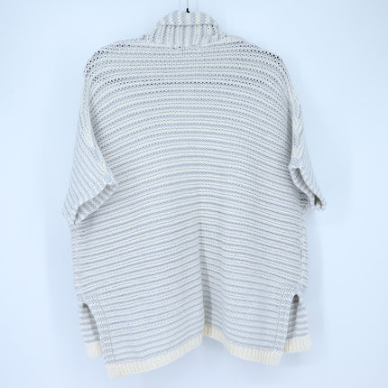 Madewell Curl Up Knit Cardigan Sweater Gray White NWT Open Front Women's XS