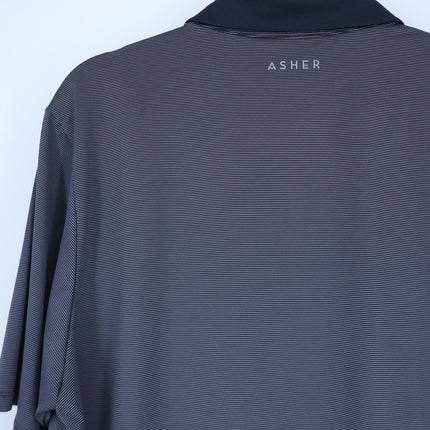 Asher Jib Stripe Golf Polo Shirt Onyx Short Sleeve Performance Active Men's XL