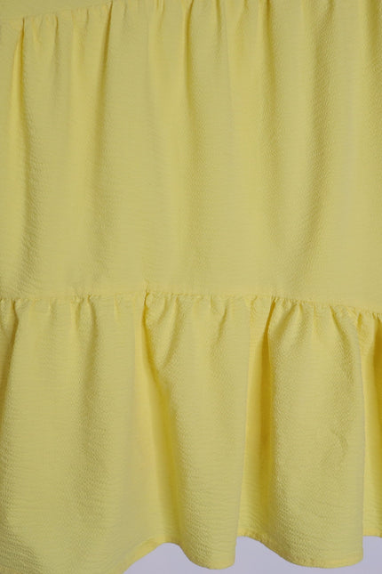 VERONICA BEARD Yellow Harrow Tiered Seersucker Mini Shirt Dress Women's M