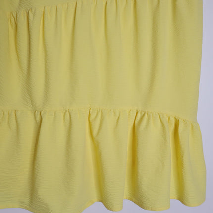 VERONICA BEARD Yellow Harrow Tiered Seersucker Mini Shirt Dress Women's M