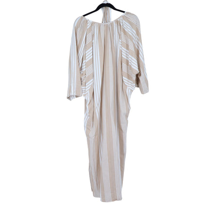 Mara Hoffman Swim Cover Up Dress Beige and White Striped Belted Women's XS