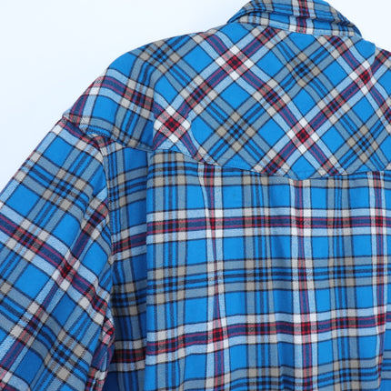 STIO Slipstone Midweight Flannel Shirt Blue Plaid Cotton Long Sleeve Men's XL