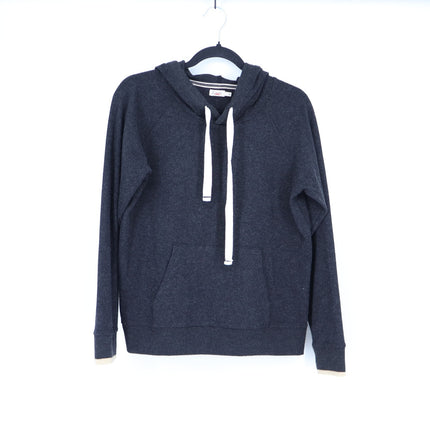Faherty Legend Sweater Hoodie Heathered Black Twill Marled Pullover Women's S