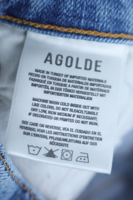 AGOLDE Nico High Rise Slim Jeans Chronicle Blue Light Wash Ankle Cut Women's 29