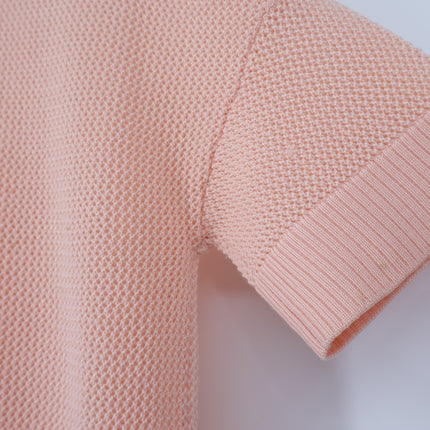 Akris Punto Cutout Neck Wool Knit Sweater Light Peach Short Sleeve Women's 4