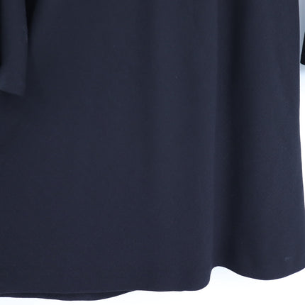 Yves Saint Laurent VTG Dress Black Summer Wool Velvet Button Neck Womens 38/US 6