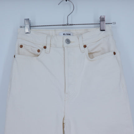 RE/DONE 70's Stove Pipe Jeans Vintage White High Rise Stretch Women's 25