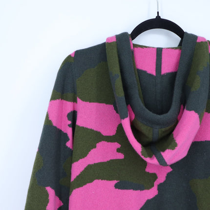 Brodie 100% Cashmere Chloe Camo Hoodie Highland Green Party Pink Women's XS