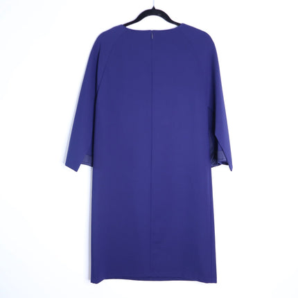 LAFAYETTE 148 Navy Blue Cape Dress Short Sleeve Round Neck Women's LP