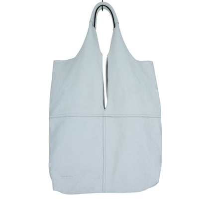 Cromia Kika Hobo Bag Fold Over Ivory Pebble Leather Purse Black Tassel