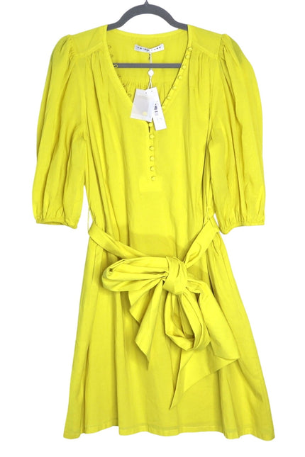 TRINA TURK NWT Malina Mini Dress Sunshine State Yellow Half Sleeve Women's M