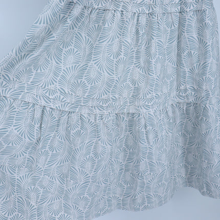 by ANTHROPOLOGIE Somerset Maxi Dress Blue Printed Popover Long Sleeve Women's XS