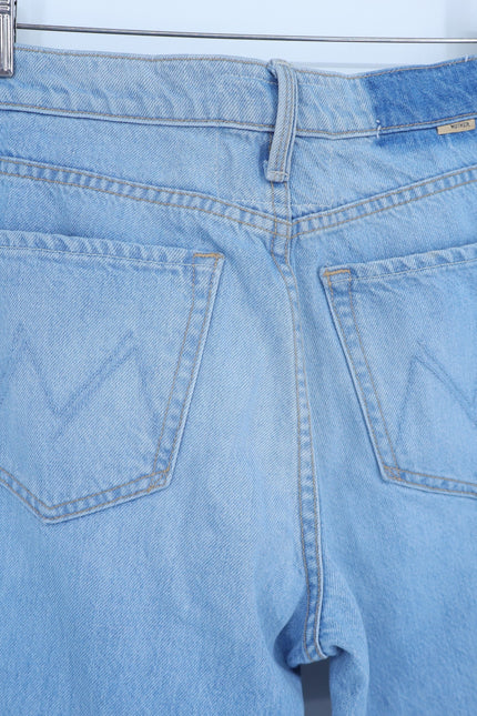 MOTHER The Rambler Jean I'm With The Band Blue Zip Ankle Fray Women's 25