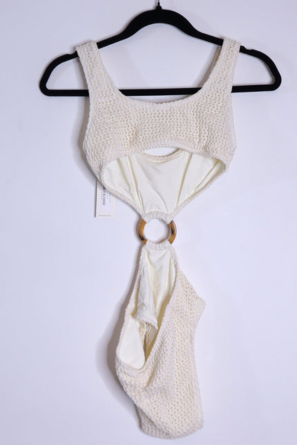 MONTCE NWT Crochet Ky One Piece Swimsuit Bone White Summer Women's S