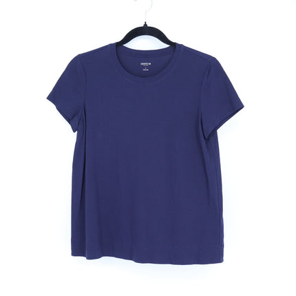 Lafayette 148 The Modern T-Shirt Navy Blue Crew Neck Short Sleeve Women's S