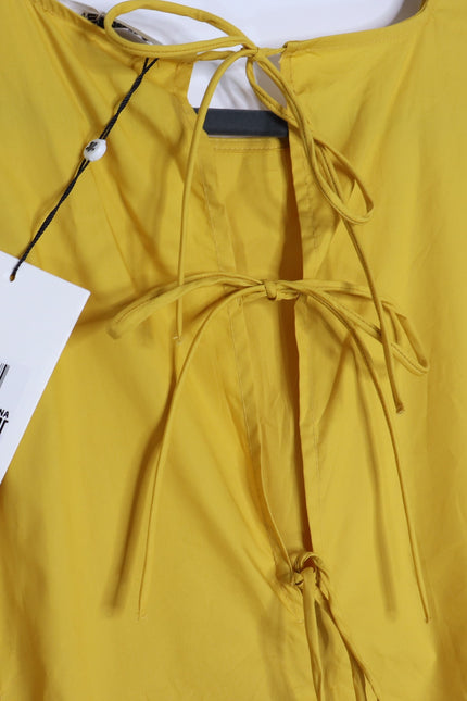 MEIMEIJ NWT Waist Tie Midi Dress Mustard Yellow Back Tie Women's 44/US 10