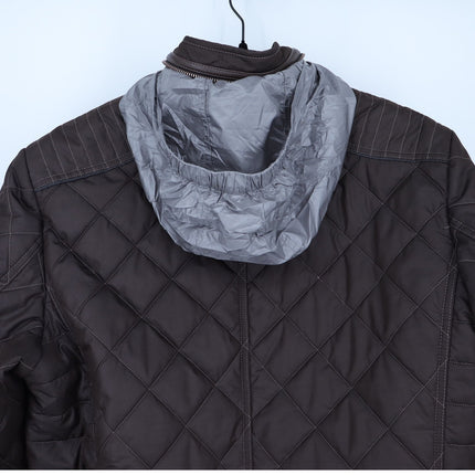 Handstich Kent Quilted Jacket Brown Fleece Lined Long Sleeve Men's 52/US L