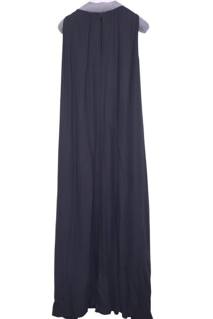 FABIANA FILIPPI Feather Embellished Lagenlook Maxi Dress Black Lined Women's XL