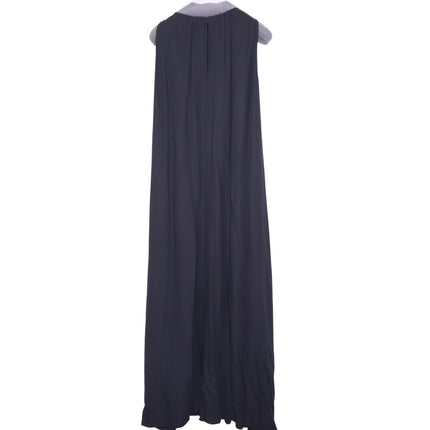 FABIANA FILIPPI Feather Embellished Maxi Dress Black Lined Lagenlook Women's XL