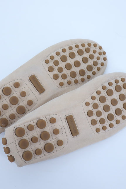 COACH Naomi C-Bit Loafer Beige Leather Slip On Driving Shoe Women's 9B