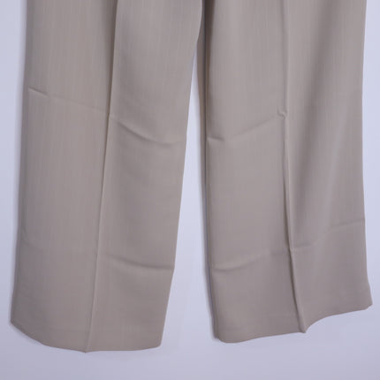 DONNA KARAN Pinstripe Wide Leg Dress Pants NWT Cobblestone Cream Women's 10P