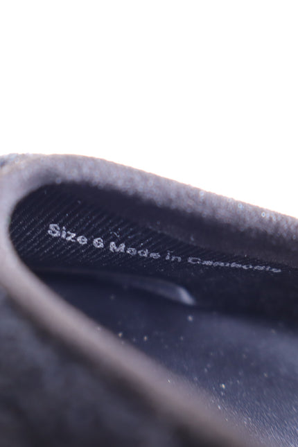 DOLCE VITA Baylee Grommet Mary Jane Flats Onyx Black Perforated Suede Women's 6