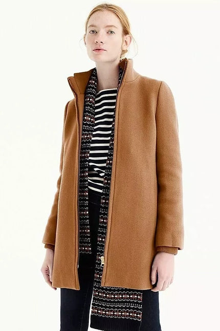 J. CREW Lodge Coat Italian Stadium Wool Jacket Heather Acorn Quilted Women's 0