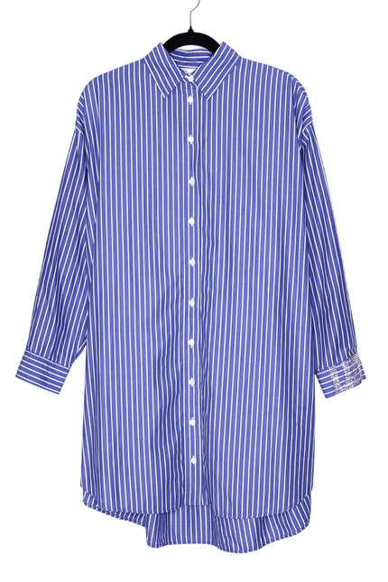 AZ FACTORY x Lutz Huelle Striped Shirtdress White Blue Oversized Women's 38/US 6
